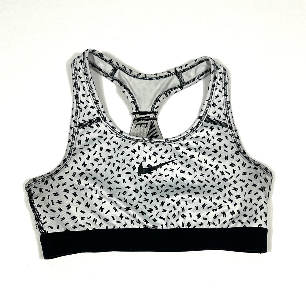 Nike Women’s Sports Bra Large Black And White "nike" logo print